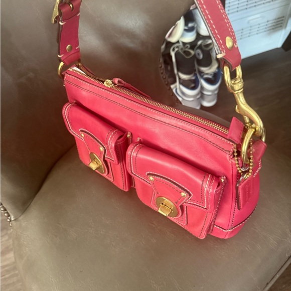 Coach Pink Crossbody Bag with Gold Accents - Picture 6 of 7